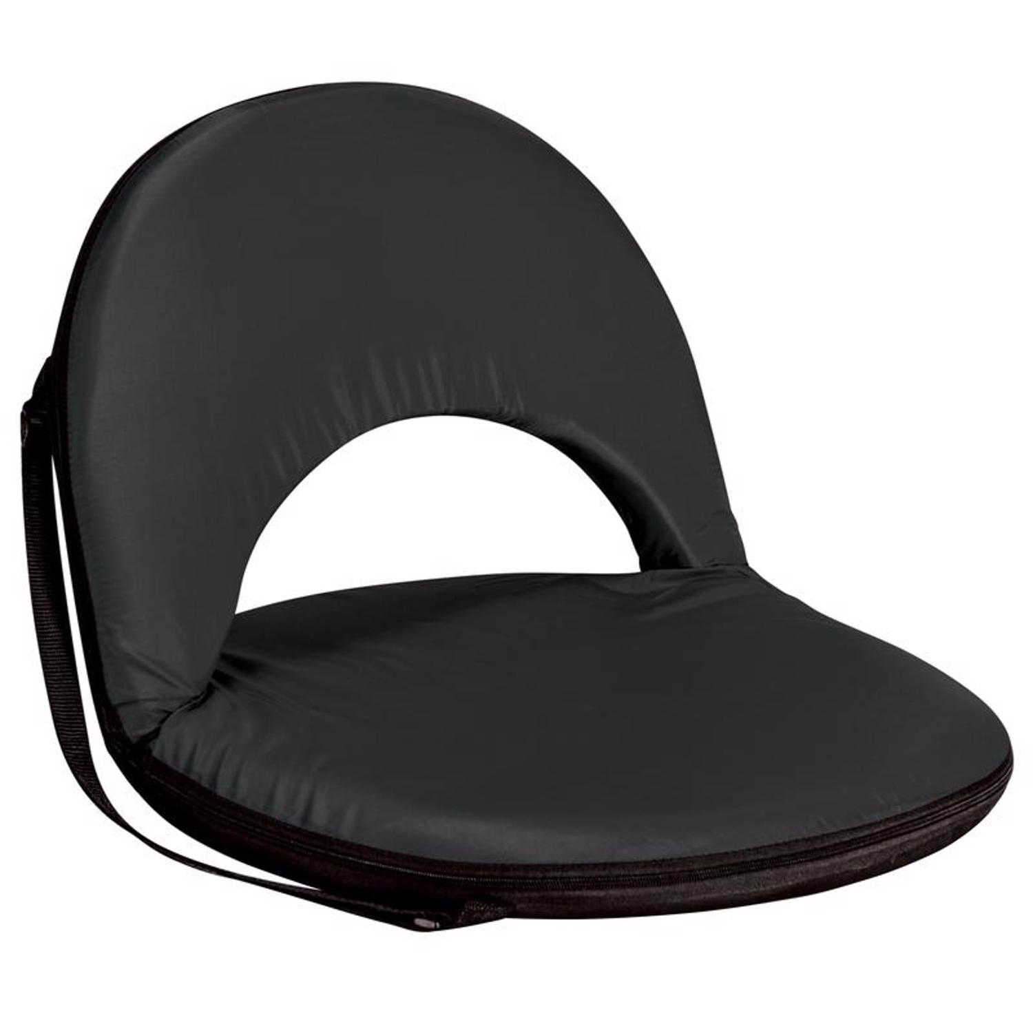 Picnic Time Oniva 6-Position Black Recliner Folding Stadium Seat