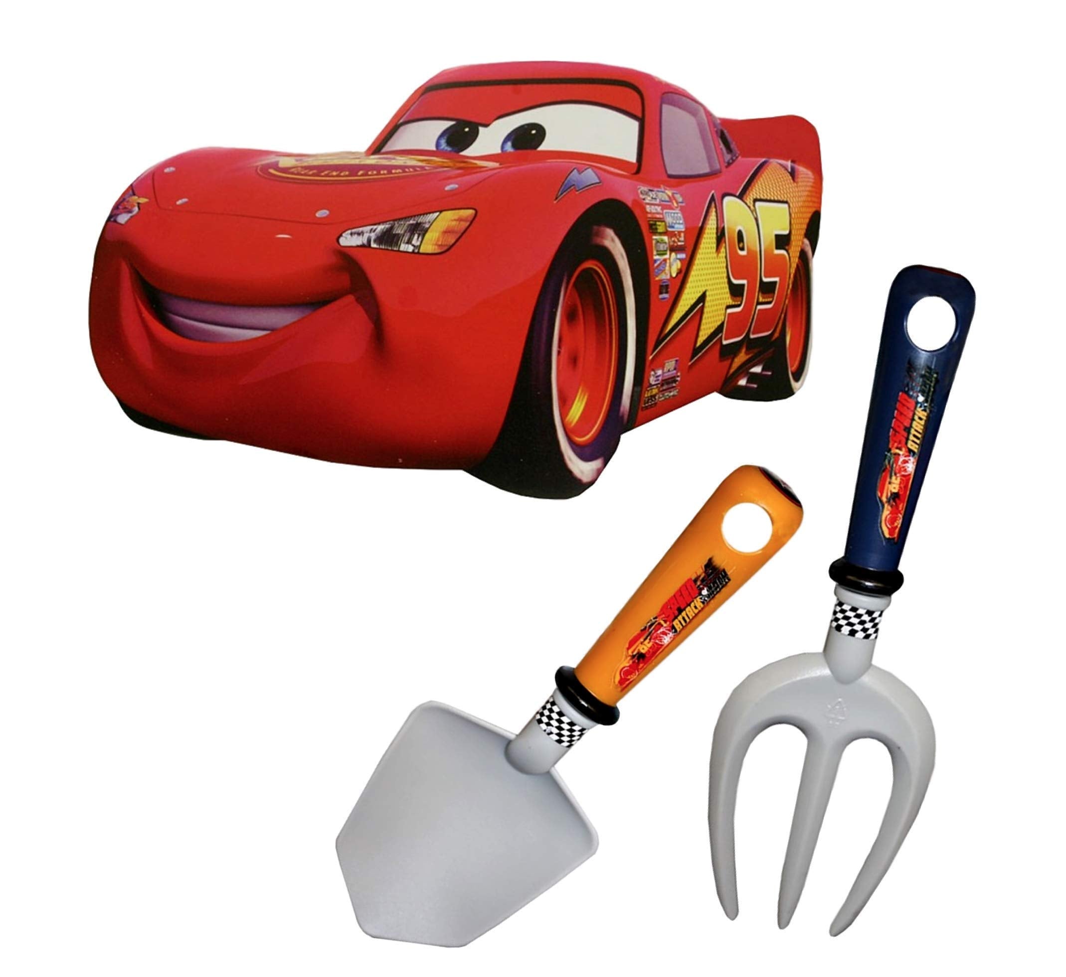 Kids Garden Set (3 Pc) Lightning McQueen Kneeling Pad, Trowel, Cultivator