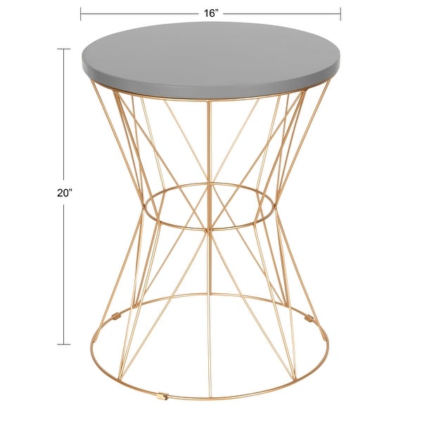 Kate and Laurel Mendel Round Metal End Table - 16x16x20