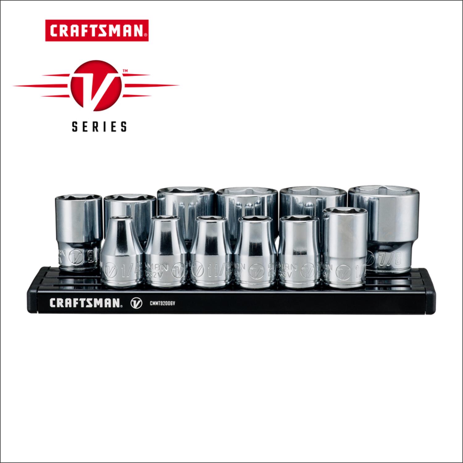 Craftsman V-Series 3/8 in. drive SAE 6 Point Socket Set 12 pc