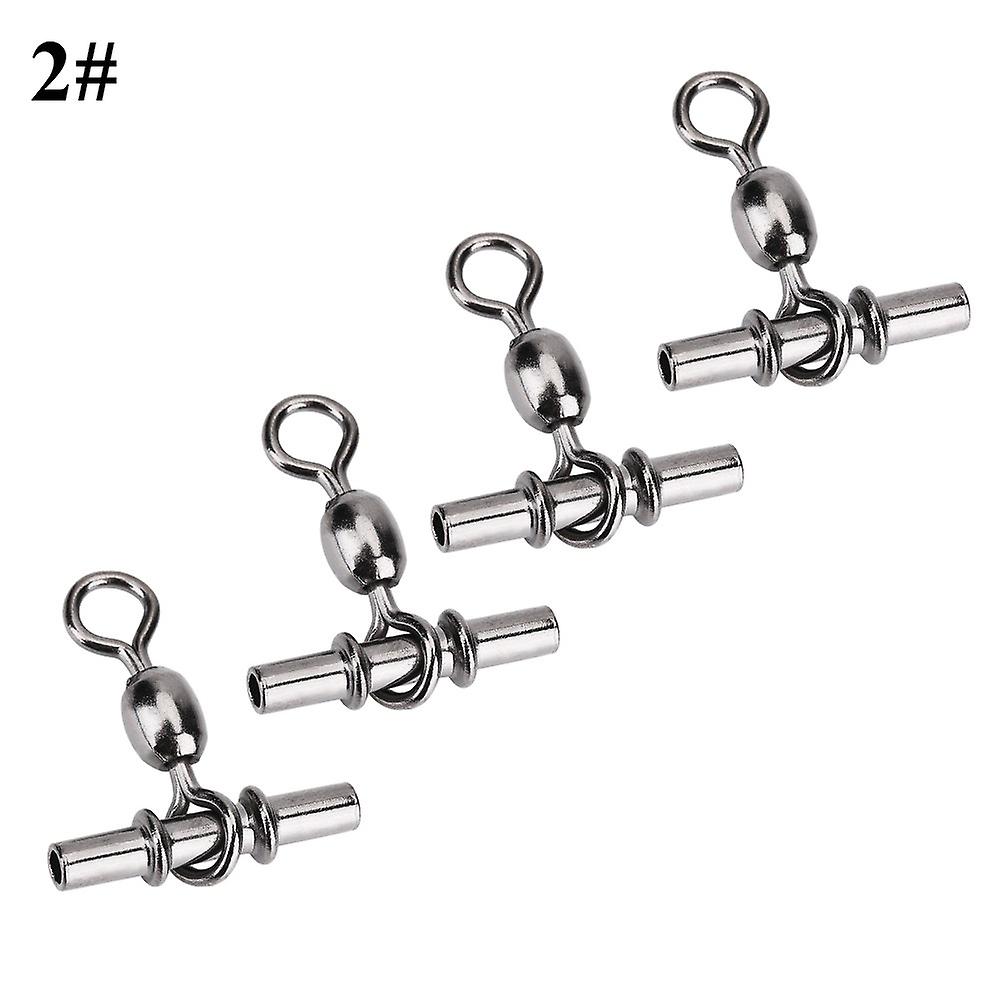 20pcs/set Durable T-shape Cross-line Crane Fishing Swivels Connectors Accessories (2#)