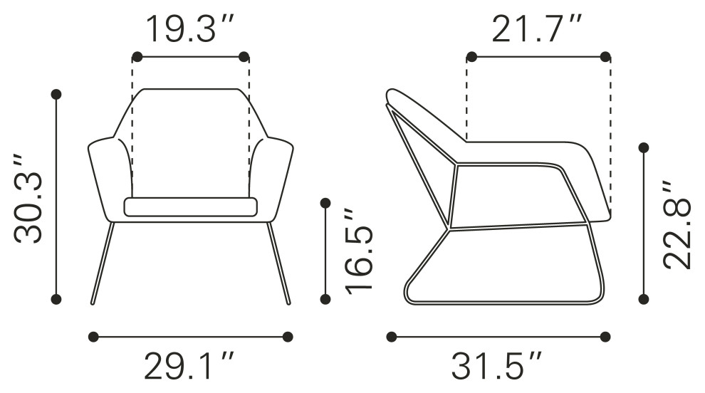 Jose Accent Chair Brown   Contemporary   Armchairs And Accent Chairs   by Zuo Modern Contemporary  Houzz