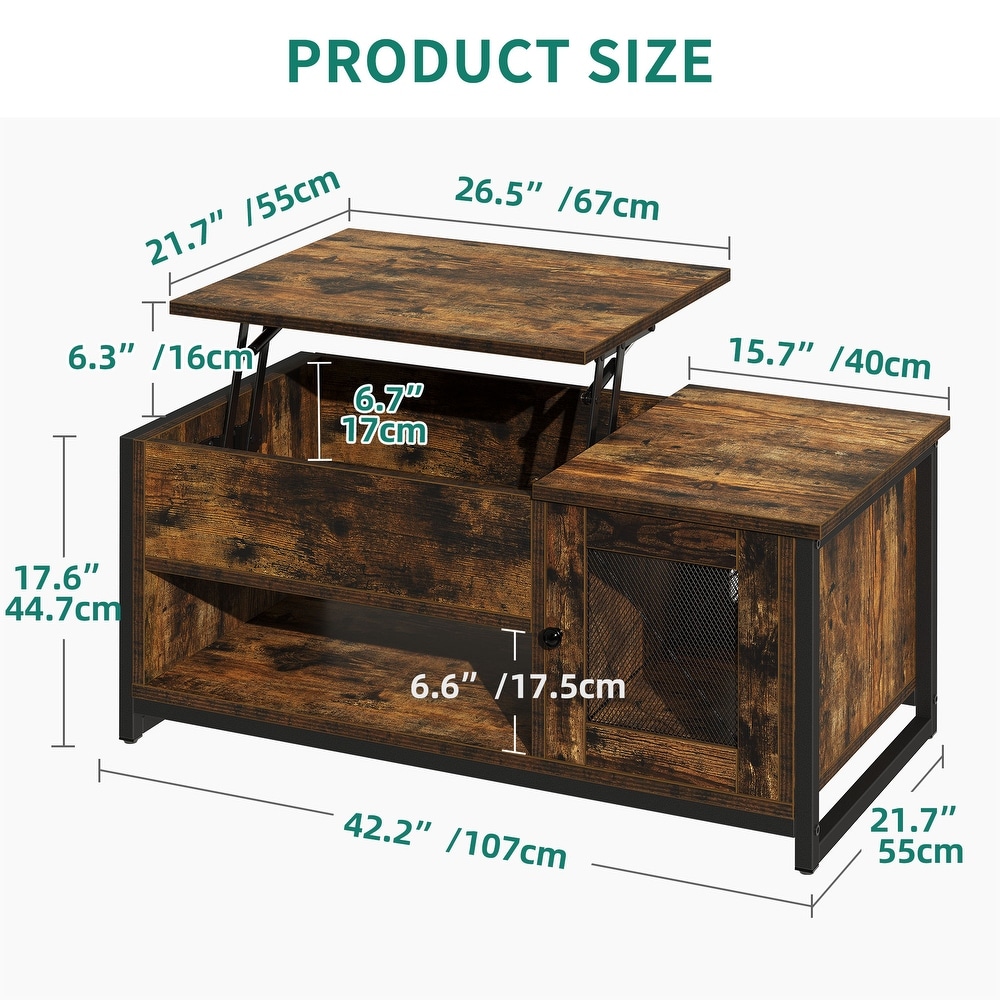 Moasis Lift Top Coffee Table for Living Room with Storage and Hidden Compartment