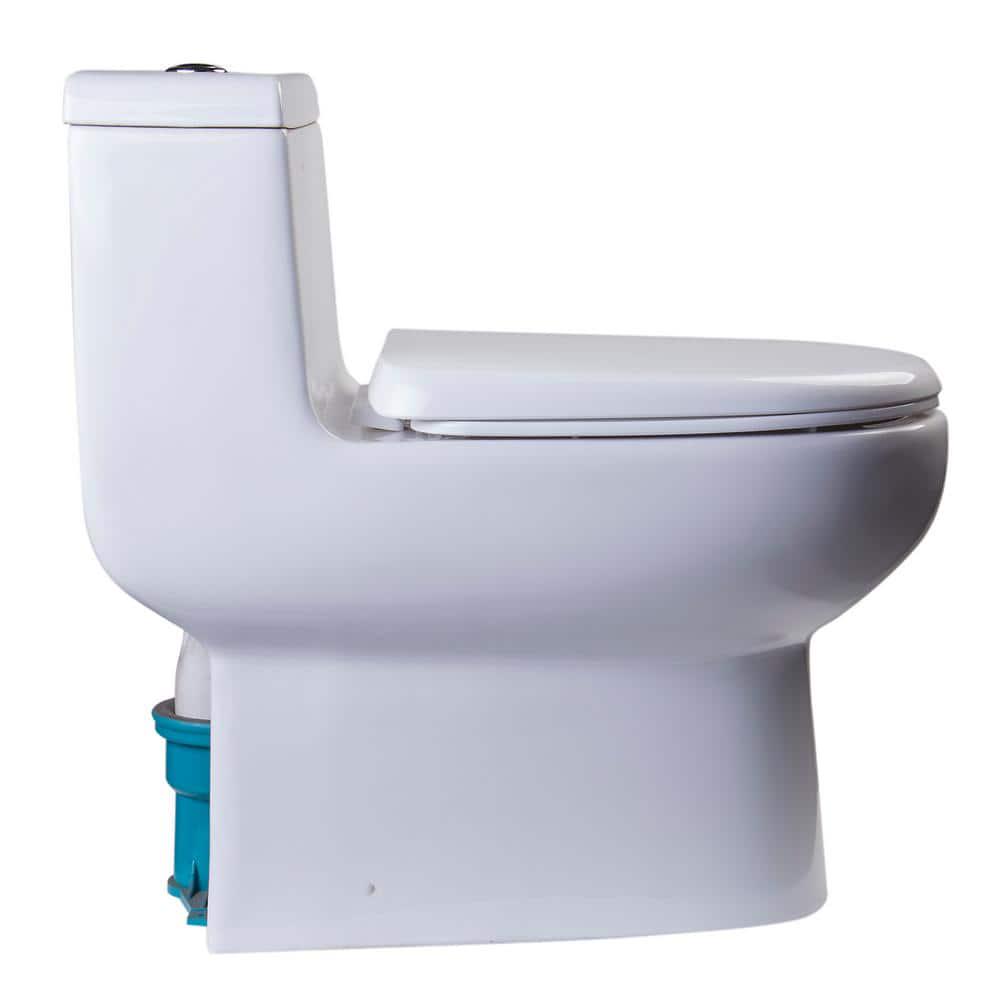 EAGO 1Piece 08128 GPF Dual Flush Elongated Toilet in White