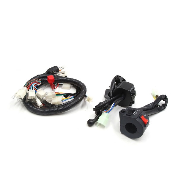 Unique Bargains Motorcycle Handlebar Turn Signal Light Control Switch Set For Suzuki Gn125 W Wire Harness Black 1set