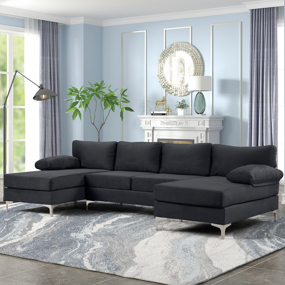 Luxurious U Shaped Mid Century Modern Sectional Sofa