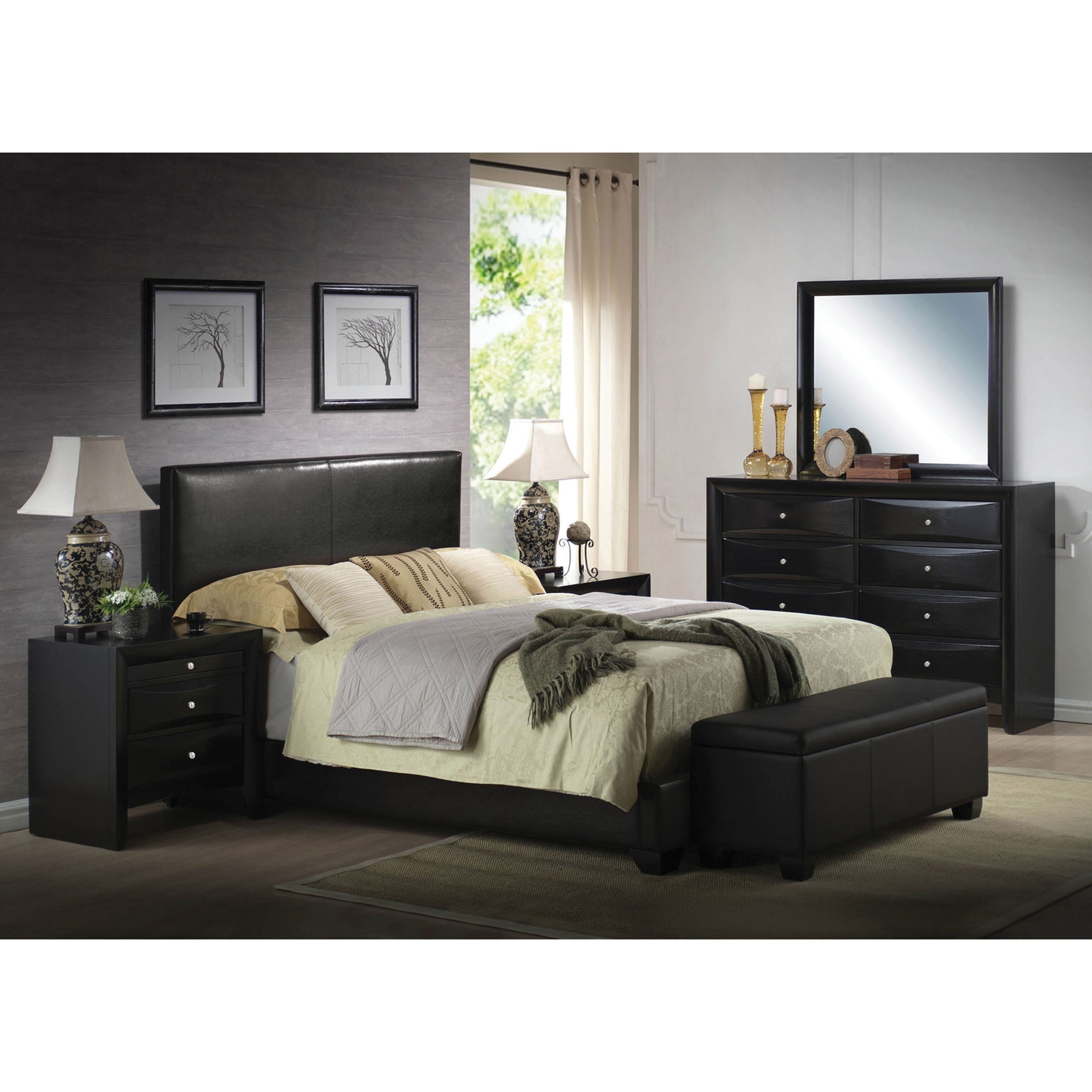 Acme Furniture Ireland Black 4-Piece Bedroom Set - - 14252392