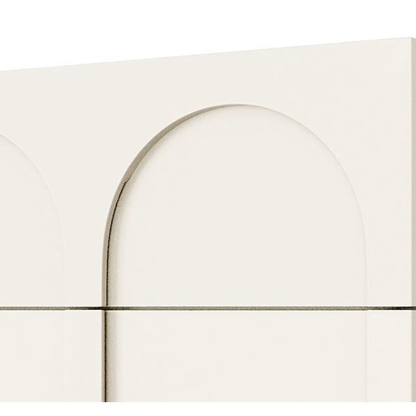 White French Style 6 Drawer Double Dresser， Rubber Wood Accent Storage Cabinet with Arch Door， Closet Chest of Drawers - - 37838436