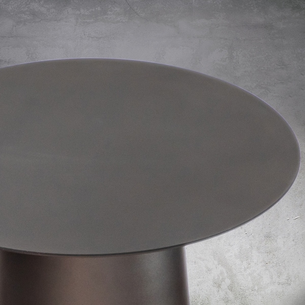 Modern and Elegant Matte Black Single Round Coffee Table with Sturdy Iron Base