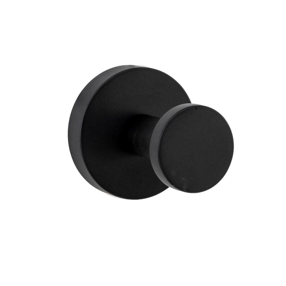 Italia Florence Knob Robe Hook in Matte Black FL9314