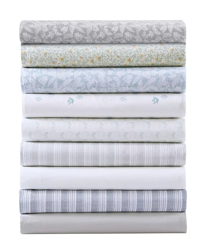 Tommy Bahama Home Koya Bay Cool Zone Cotton Percale 4 Piece Sheet Set， Queen