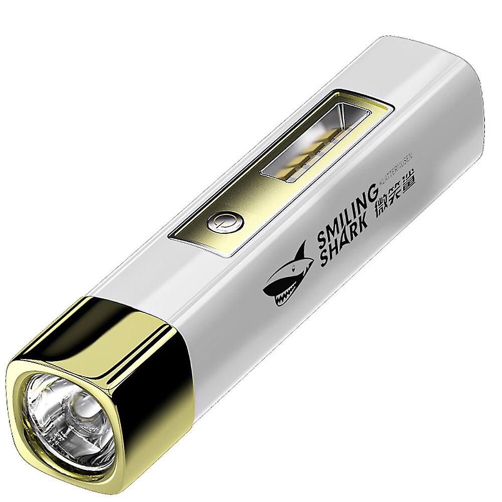 Smile Shark Mini Glare Flashlight Floodlight Side Light Portable Rechargeable Torch Power Bank