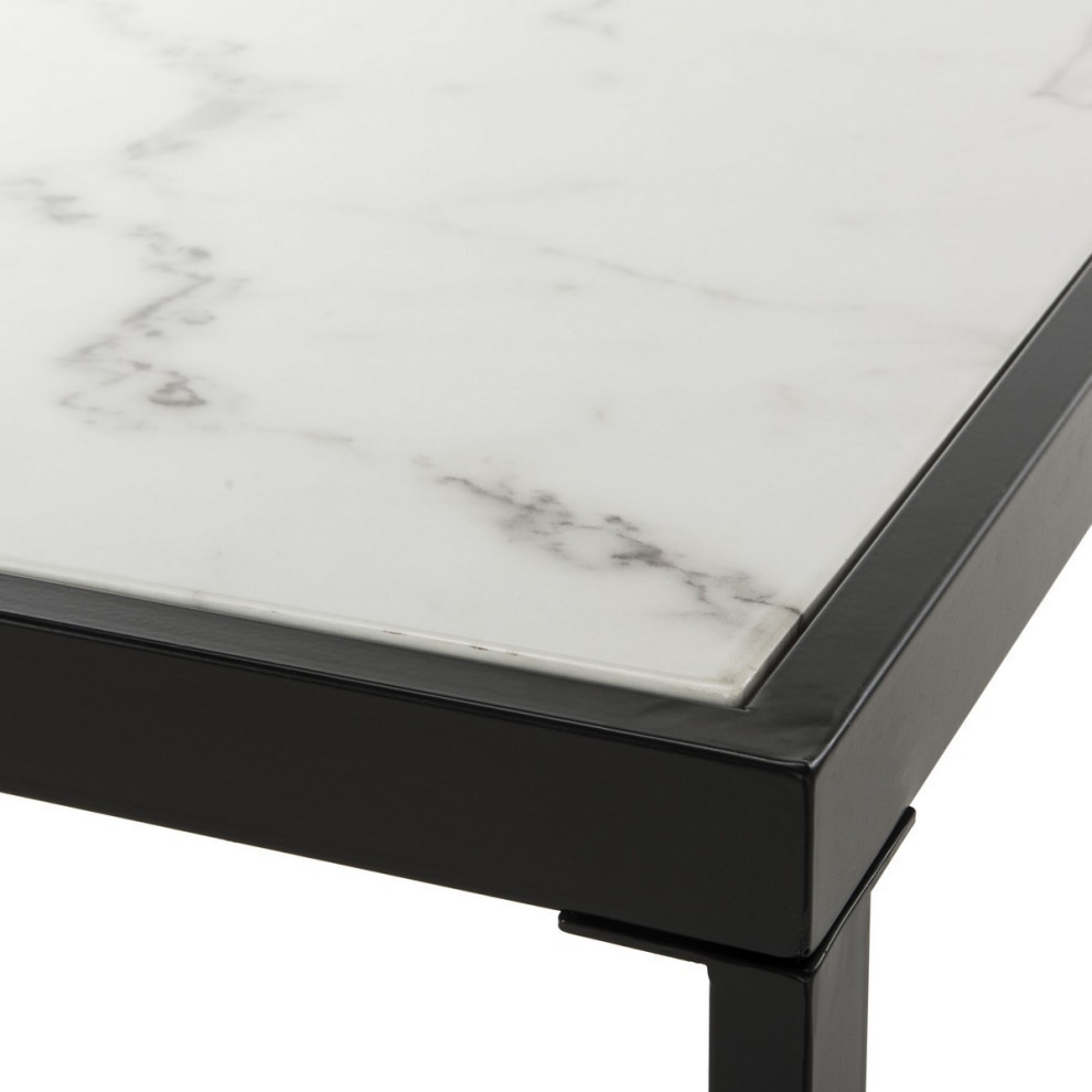 Rico Coffee Table  White Marble/Black   Transitional   Coffee Tables   by Rustic Home Furniture Deco  Houzz