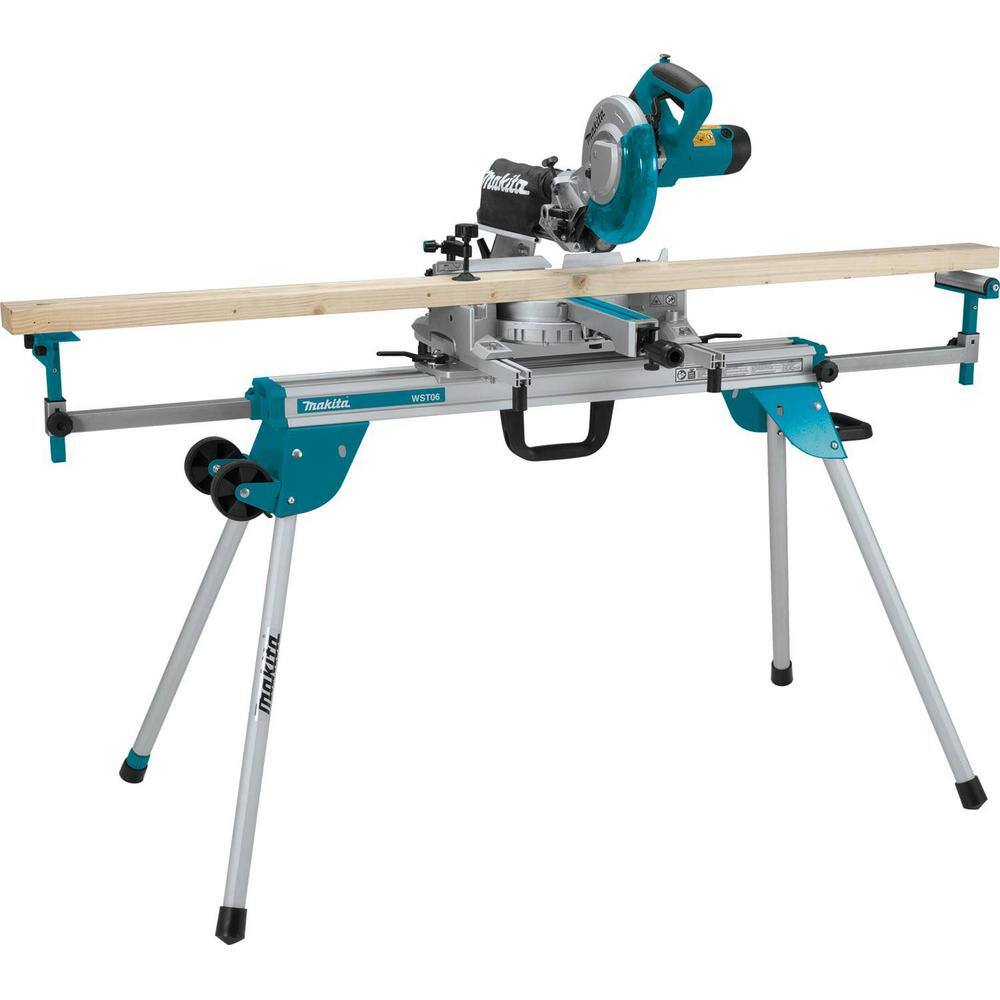 Makita 12 in. Dual-Bevel Sliding Compound Miter Saw with Laser with bonus Compact Folding Miter Saw Stand LS1219L-WST06