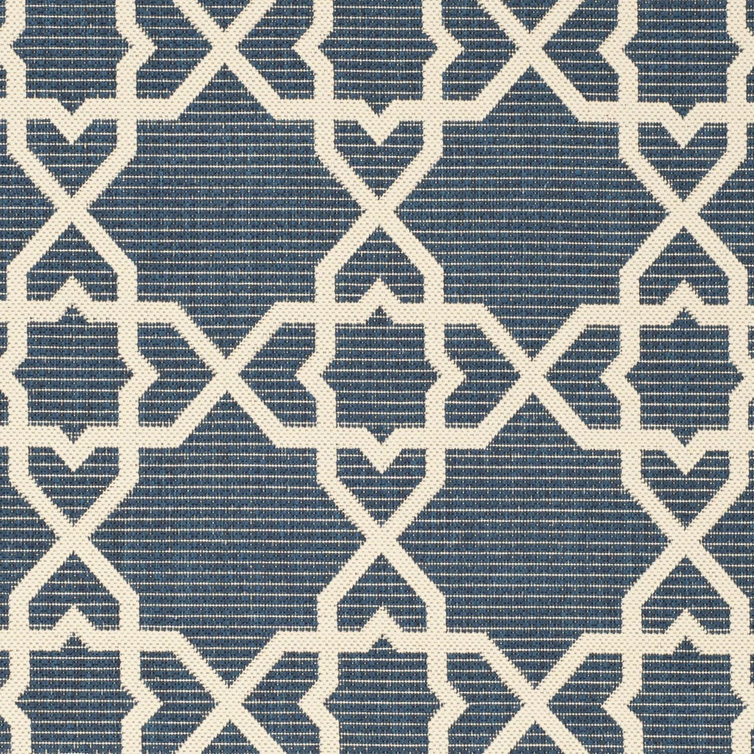 Safavieh 7and#8242; x 4and#8242; White and Blue Outdoor Rug