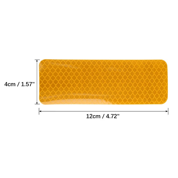 Unique Bargains Gold Tone Rear Bumper Reflector Car Reflective Sticker Warning Tape 12x4cm Gold Tone 6pcs