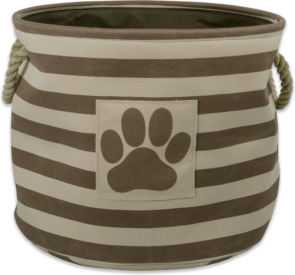 Bone Dry Striped Round Dog Storage Bin