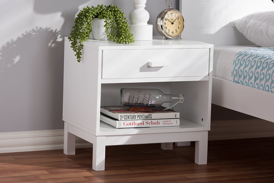 Baxton Studio Deirdre 1 Drawer Nightstand