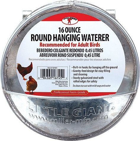 Little Giant Galvanized Round Hanging Poultry Waterer