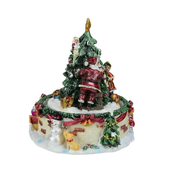 Musical Santa Claus And Christmas Tree Winter Scene Rotating Tabletop Decoration