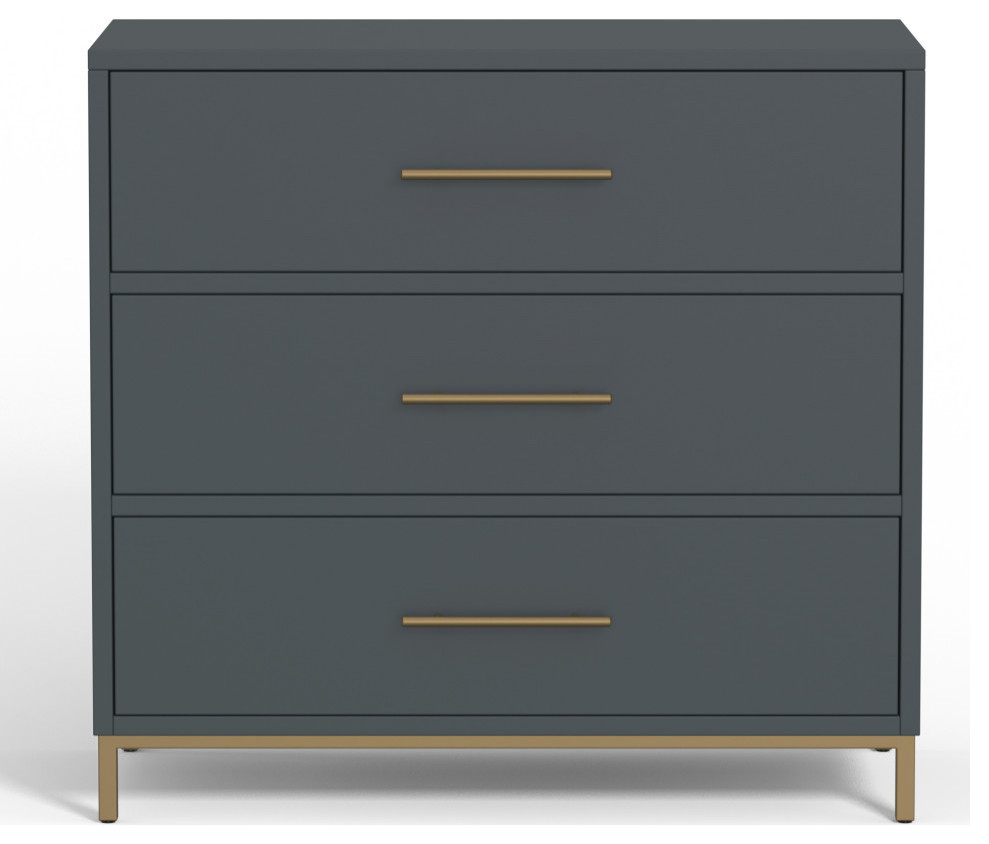 Madelyn Three Drawer Small Chest   Contemporary   Accent Chests And Cabinets   by Alpine Furniture  Inc  Houzz