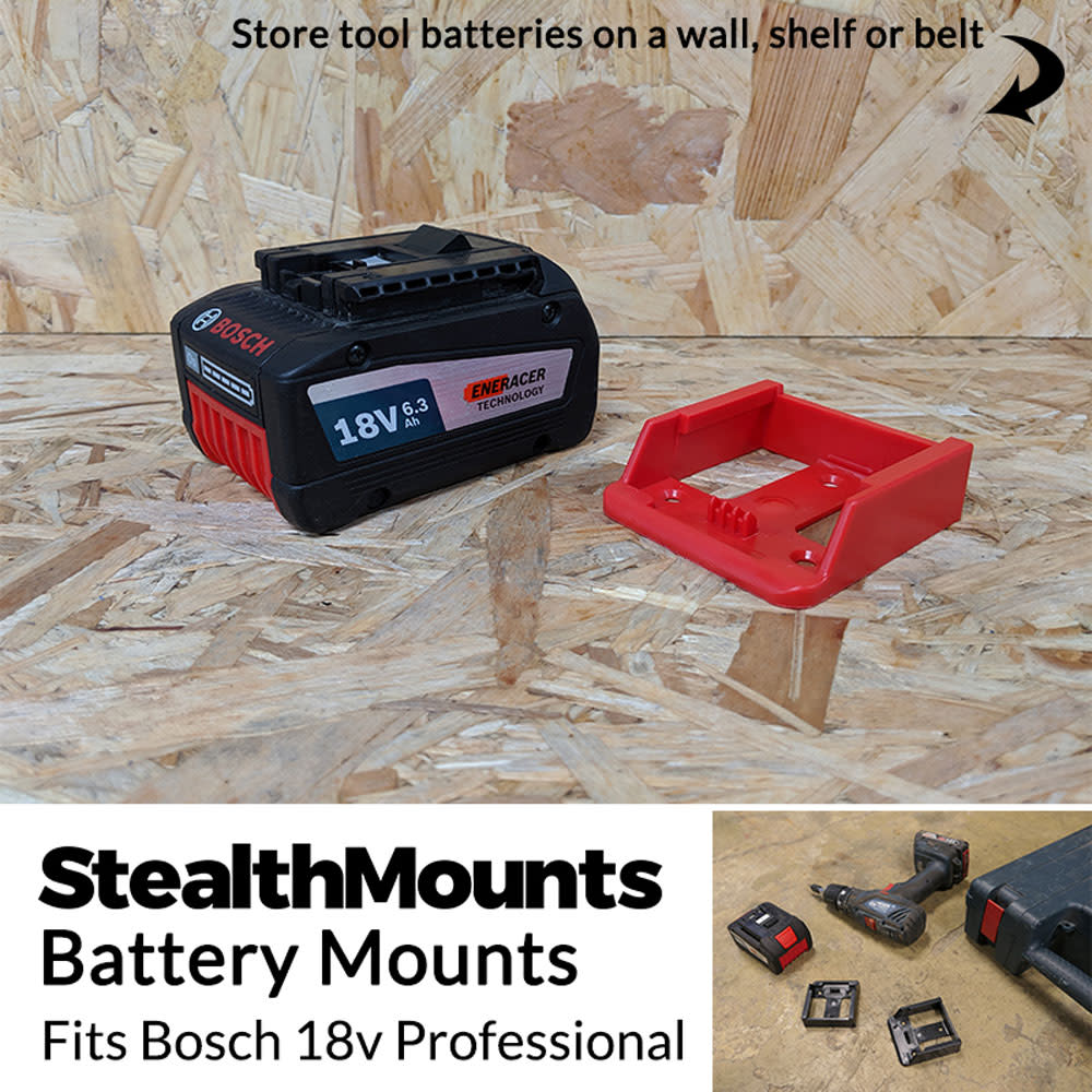 StealthMounts Battery Mount Bosch 18V Red 6pk ;