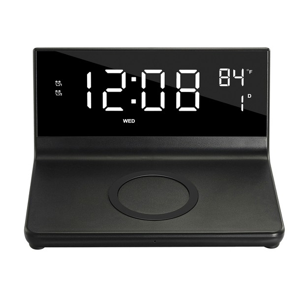 Supersonic Dual Alarm Clock With 2 in 1 Wireless Charging