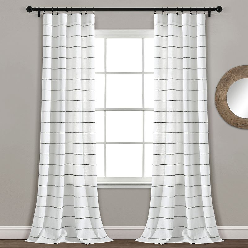 Lush Decor Ombre Stripe Yarn Dyed Cotton Window Curtain Set