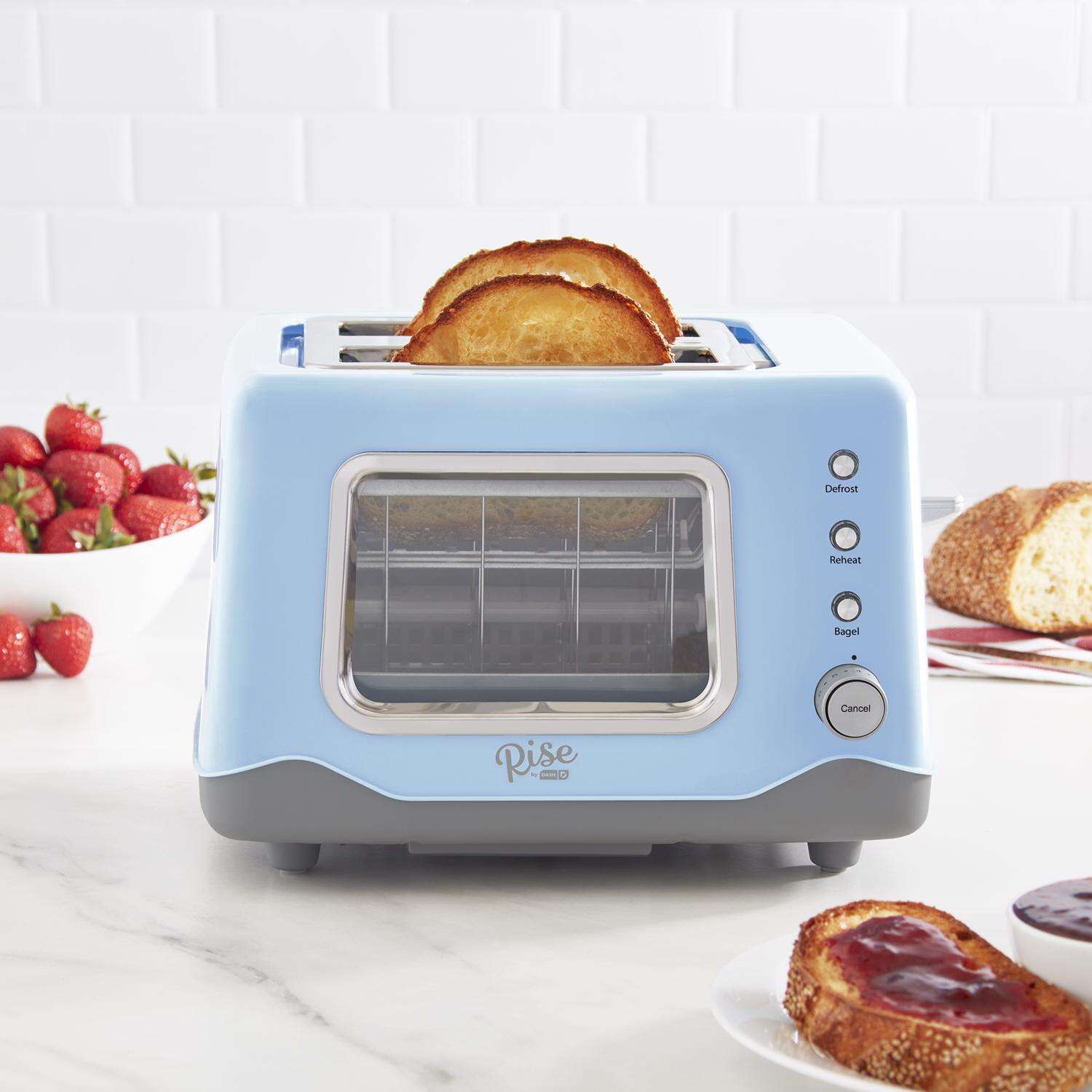 Rise by Dash Metal Blue 2 slot Toaster 7.9 in. H X 12.2 in. W X 9.5 in. D