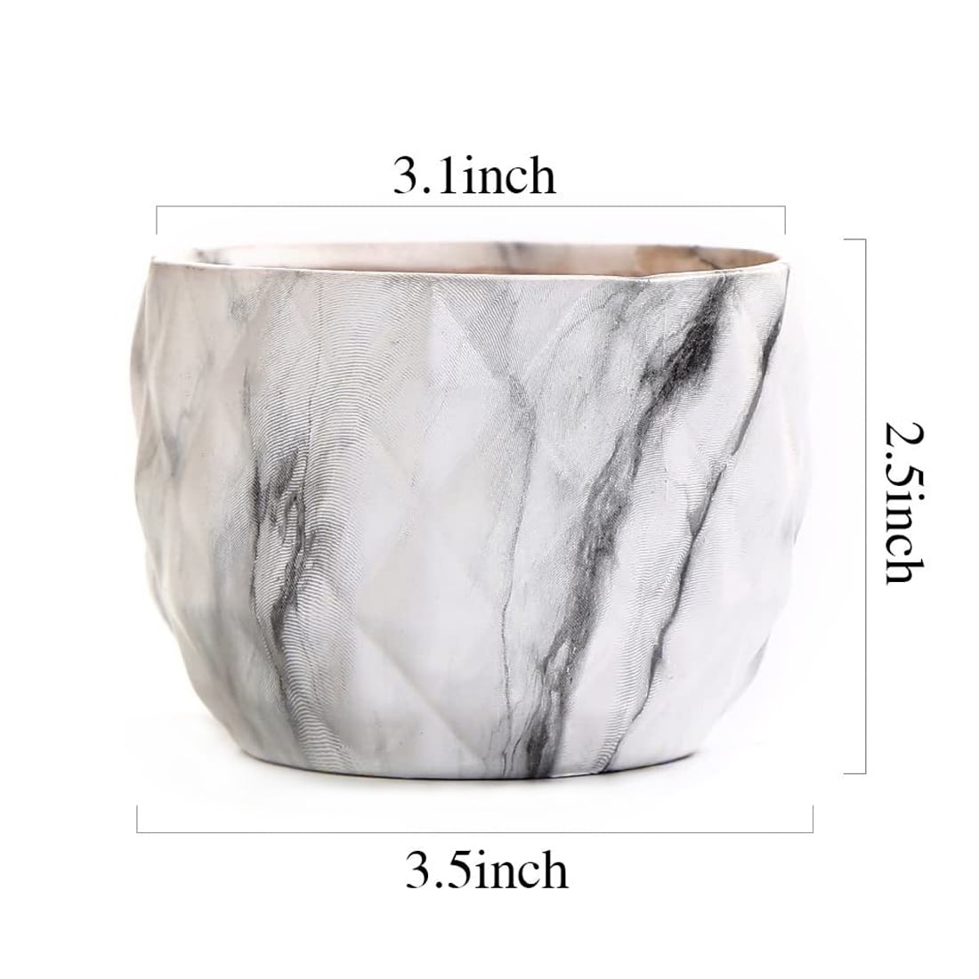 Modern Style Marbling Ceramic Flower Pot Succulent/Cactus Planter Pots Container Bonsai Planters with Hole 3.35 Inch Perfect Gift Idea(4 in Set)