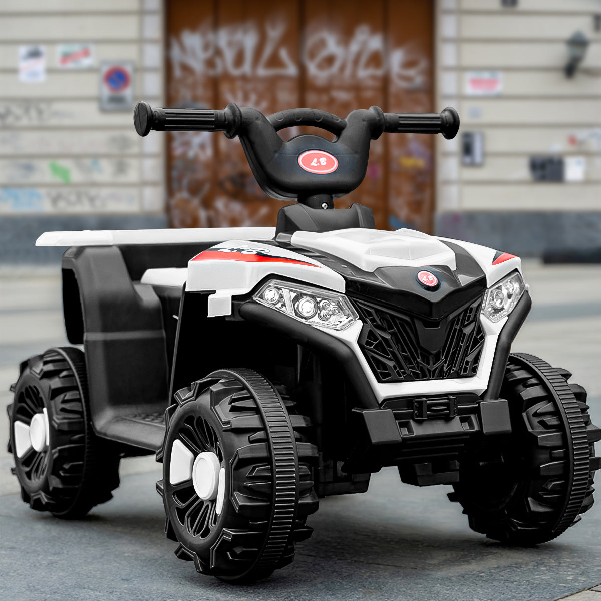 Kids Ride On ATV，Electric 4-Wheeler Car，6V Battery Powered Electric Vehicle with LED Lights