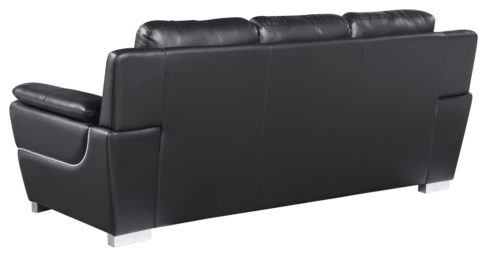 Palmiotto Contemporary Premium Genuine Leather Match Loveseat   Contemporary   Loveseats   by Luxuriant Furniture  Houzz