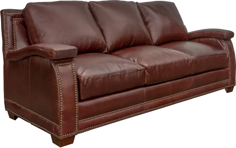 Sangria Mahogany Leather Sofa