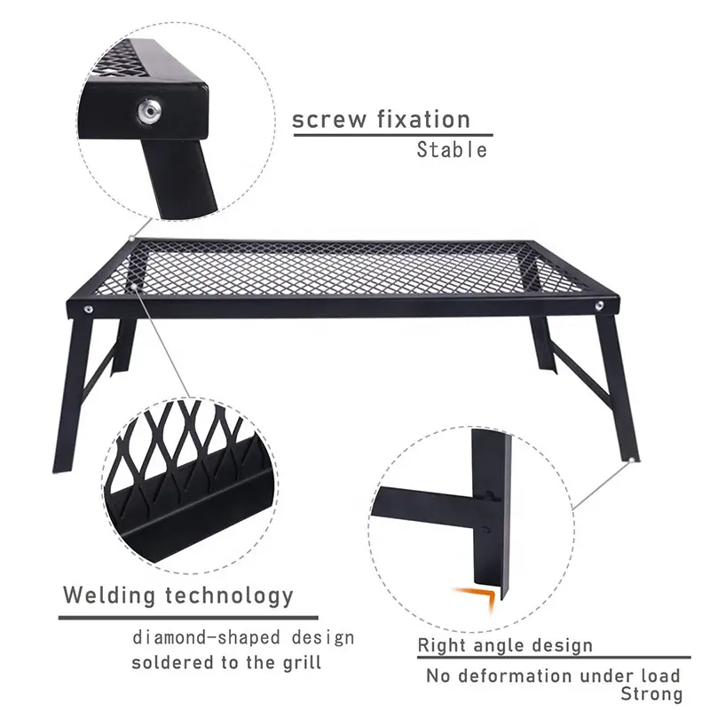 Deluxefit BBQ Camping Fire Steel Stainless Outdoor Foldable Portable Mini Travel Camping Grill for Camping