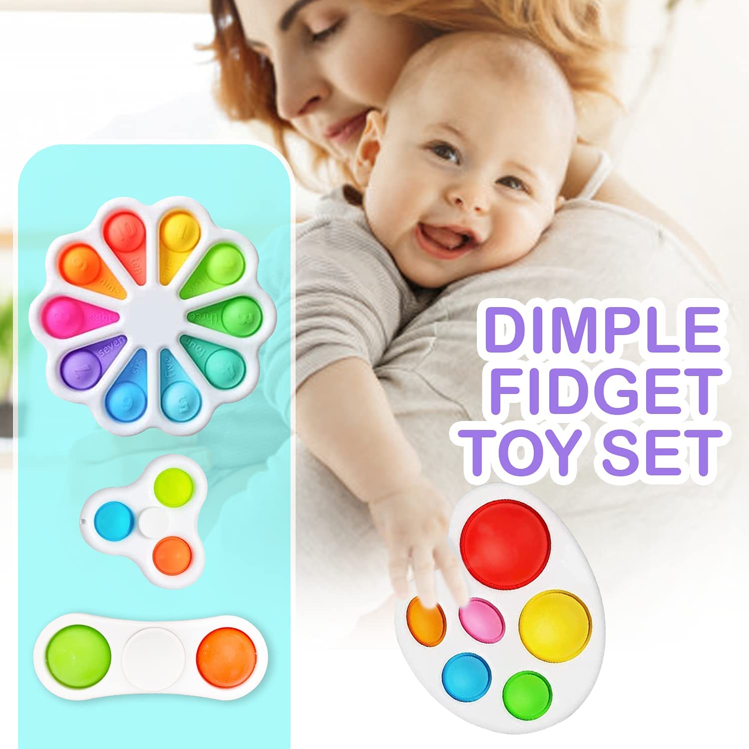 Simple Dimple Decompression Toys Portable Handheld Mini Anxiety Autism Early Educational Brain Development Toy