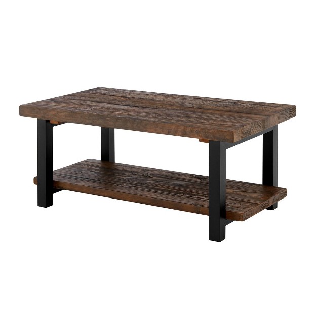 Pomona Wide Coffee Table Reclaimed Wood Rustic Natural Alaterre Furniture