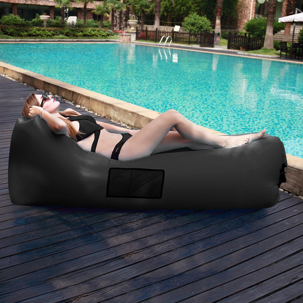 Heavy Duty Easy-to-Inflate Inflatable Lounger Chair Couch for Adults， Sturdy Inflatable Air Lounger Sofa with Carry Bag for Beach/Camping/Outdoor/Indoor Sleeping