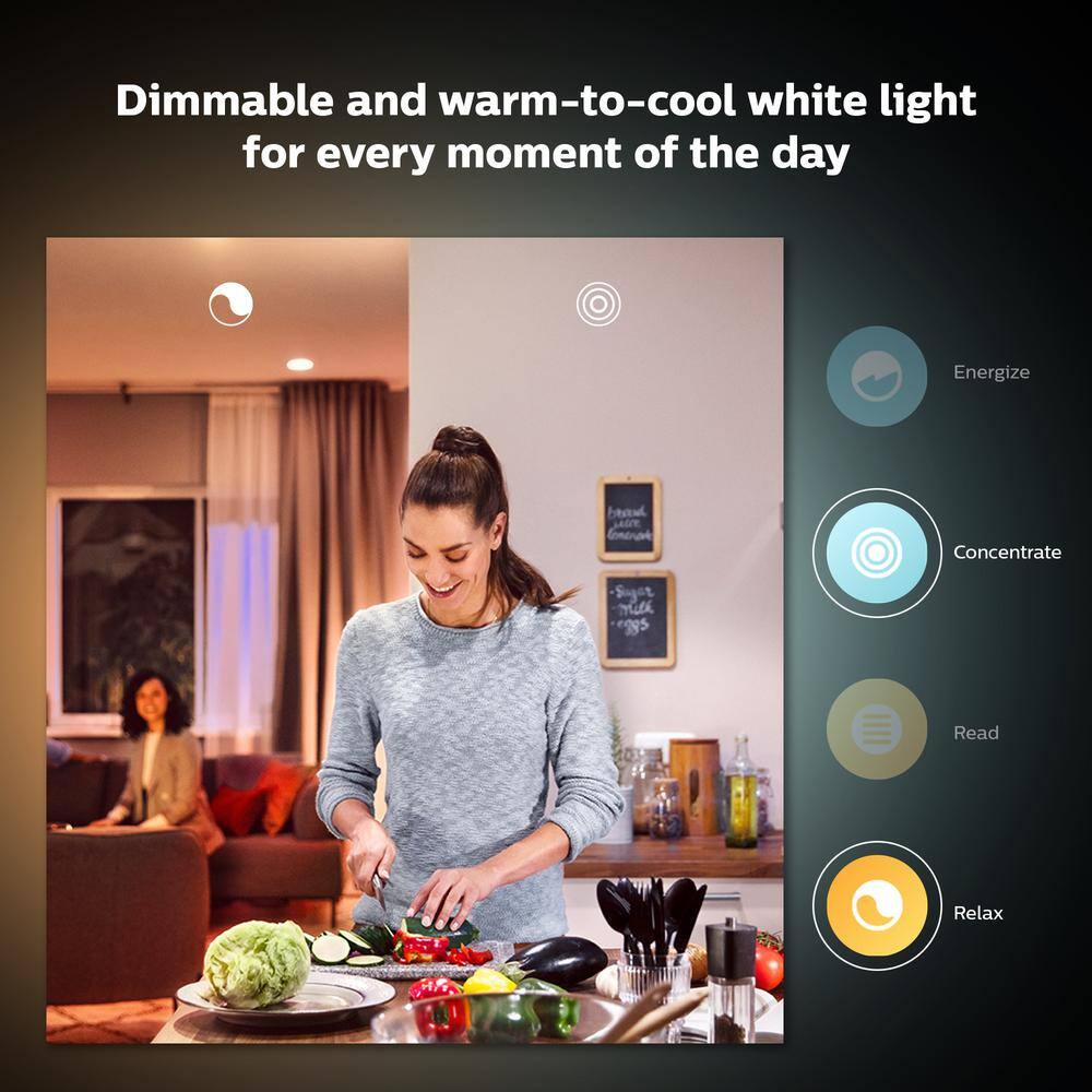 Philips Hue White and Color Ambiance A19 LED 60W Equivalent Dimmable Smart Wireless Lighting Starter Kit (4 Bulbs and Bridge) 548545