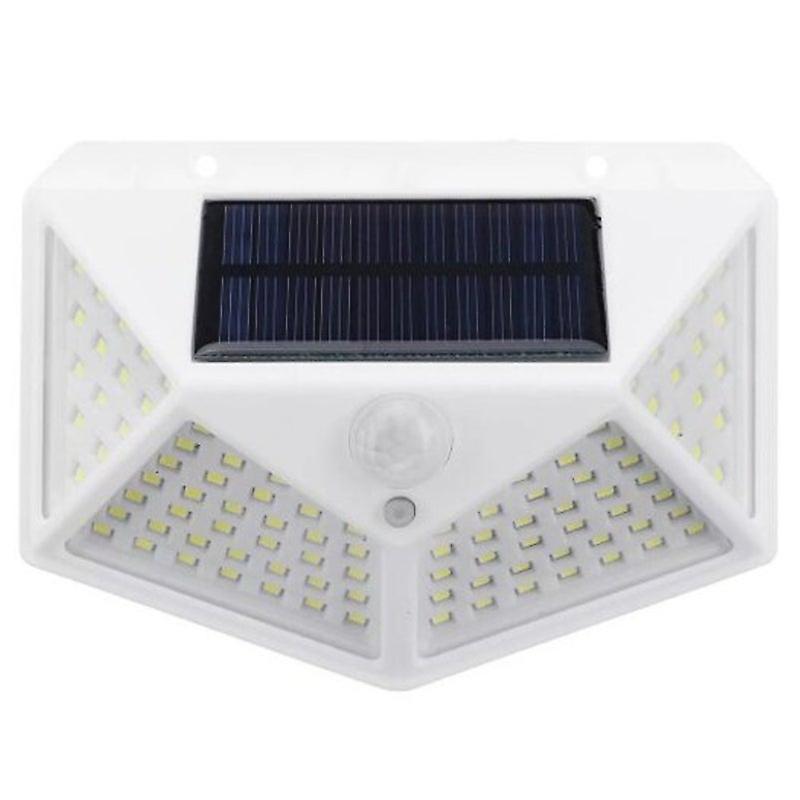 100 Led Solar Powered 1000Lm Pir Motion Sensor Wall Light Outdoor Garden Lamp 3 Modes White