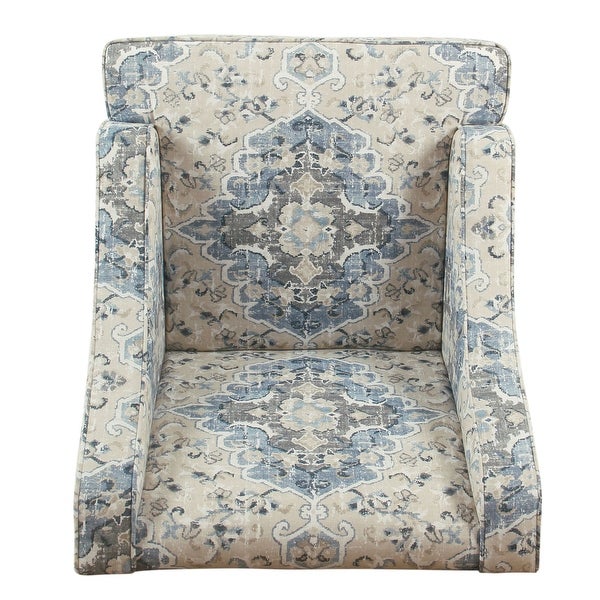 Porch and Den Holman Medallion Pattern Upholstered Swoop Armchair