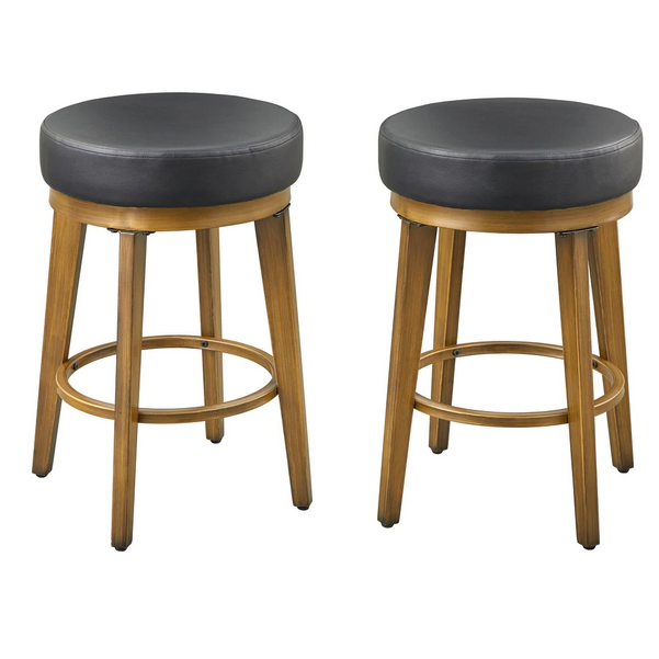 angelo:HOME Swivel Stools - Linden Brass set of 2 (black)