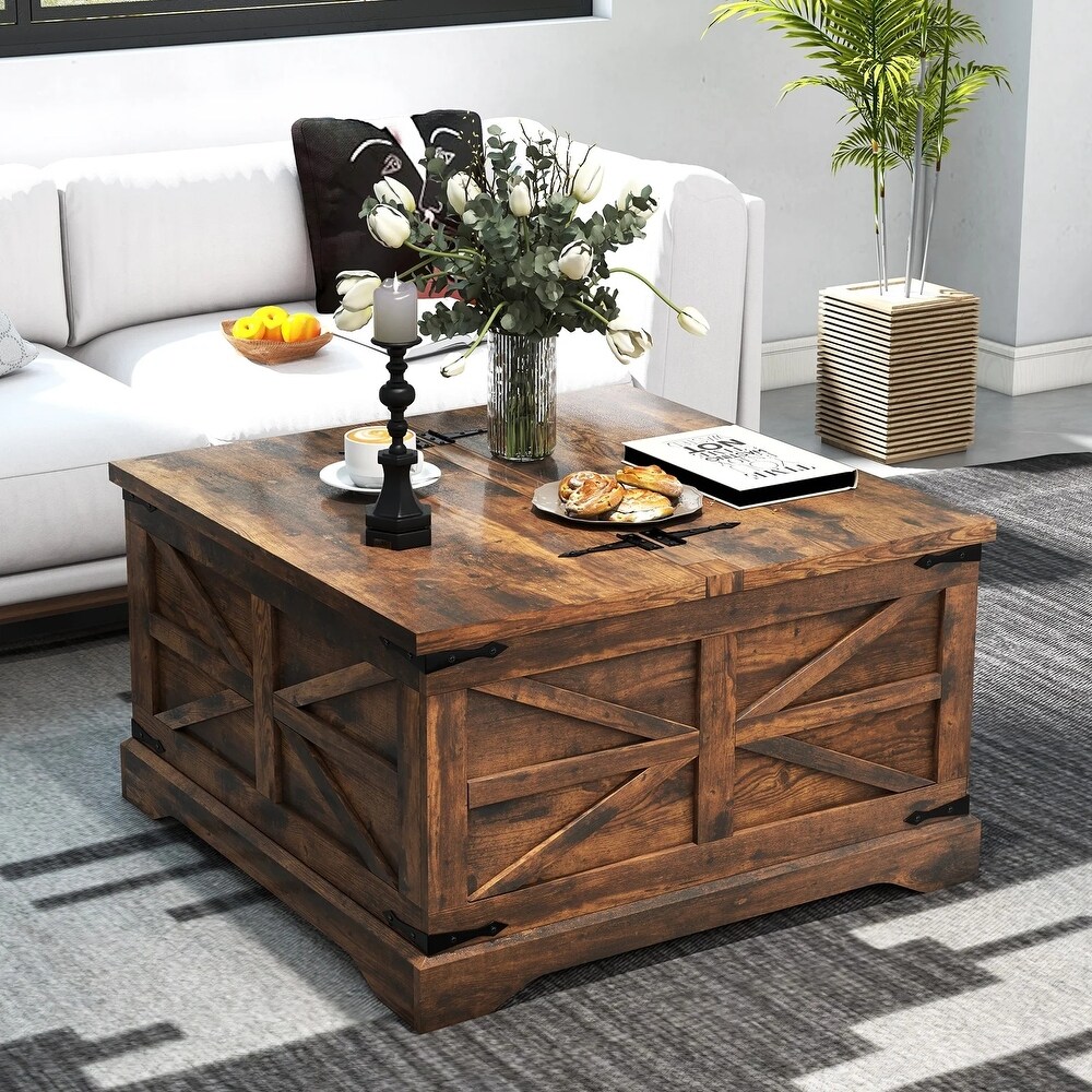 Farmhouse Coffee Table with Storage