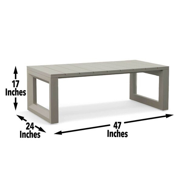 WeatherResistant Aluminum Dining Table Outdoor Patio 6 Person Rectangular Cocktail Table for Outdoor Garden Table