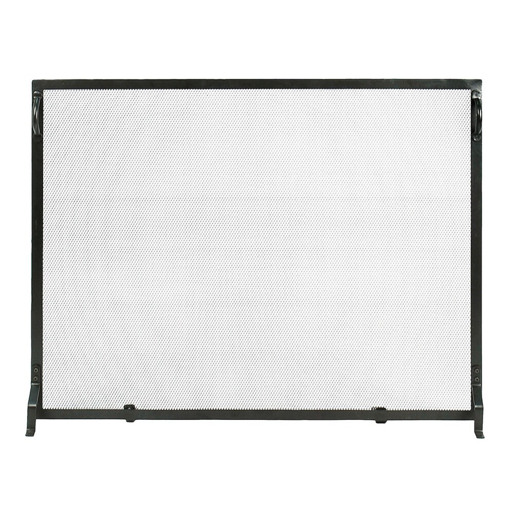 Minuteman international Plain By Design Flat Fireplace Screen  50 Inch Long  Matte Black