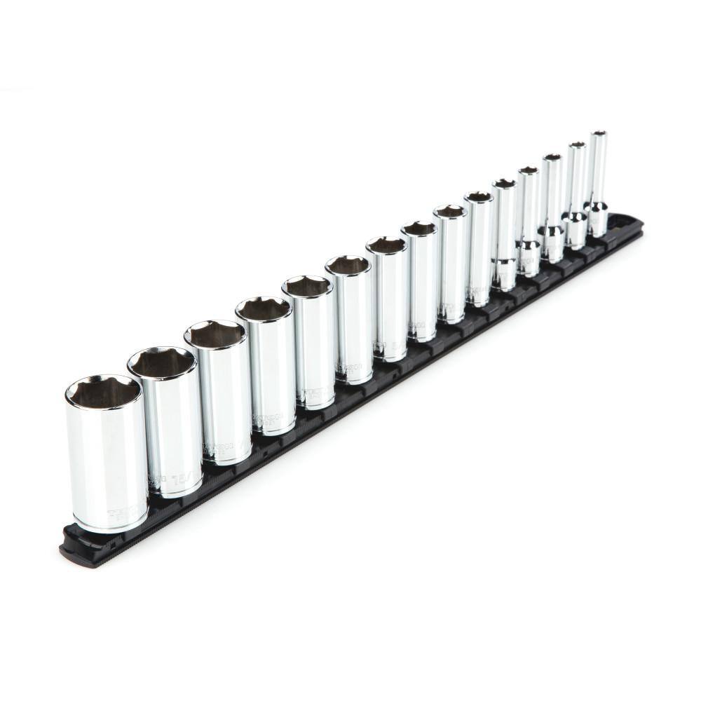 TEKTON 38 in. Drive Deep 6-Point Socket Set (15-Piece) SHD91113