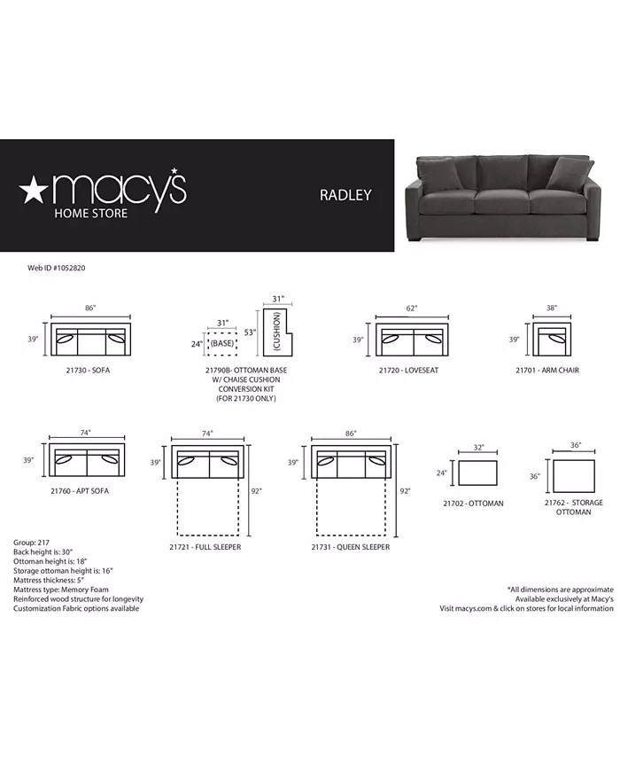 Furniture Radley 86 Fabric Sofa