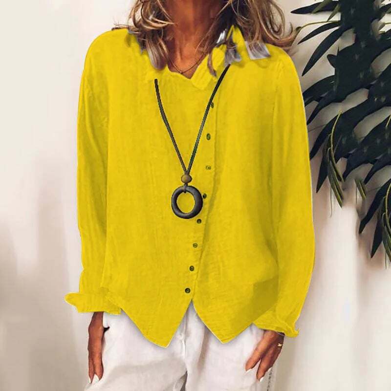 Women casual linen shirt T-shirt blouse tops
