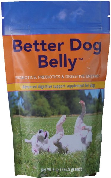 Animal Health Solutions Better Dog Belly Probiotics， Prebiotics and Digestive Enzymes Dog Supplement， 8-oz bag