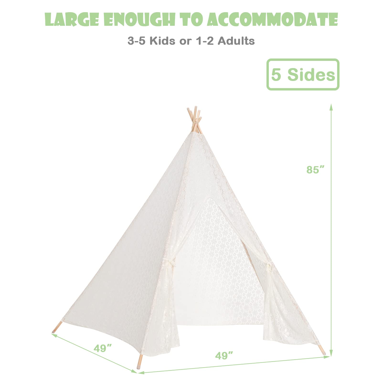 Costzon Teepee Tent for Adults, 85