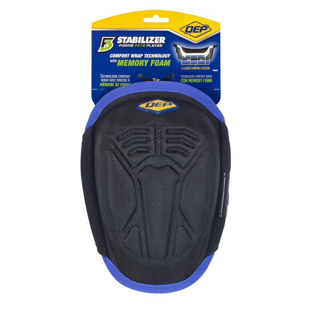 QEP F3 Stabilizer Knee Pads with Memory Foam Gel Cushion Neoprene Fabric Liner and Pen Storage 79642